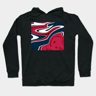 Blue red Marble Waves effect Hoodie